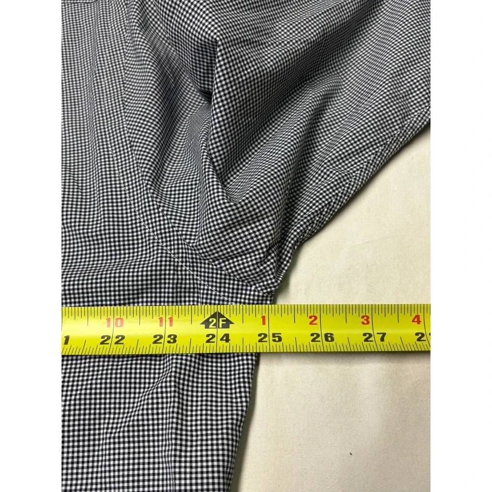 Ralph Lauren‎ Mens Gingham Shirt Navy White Long Sleeve Cotton Stretch Large